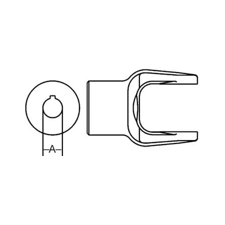 A & I Products Implement Yoke, Round Bore 1 1/2" w/ 3/8" Keyway 5" x3" x6" A-BP212086756-A